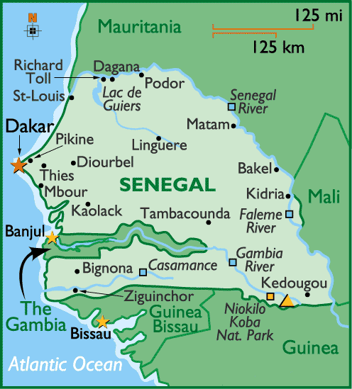 senegal villes carte